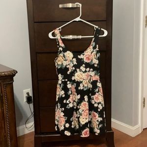 Rose decorated black dress